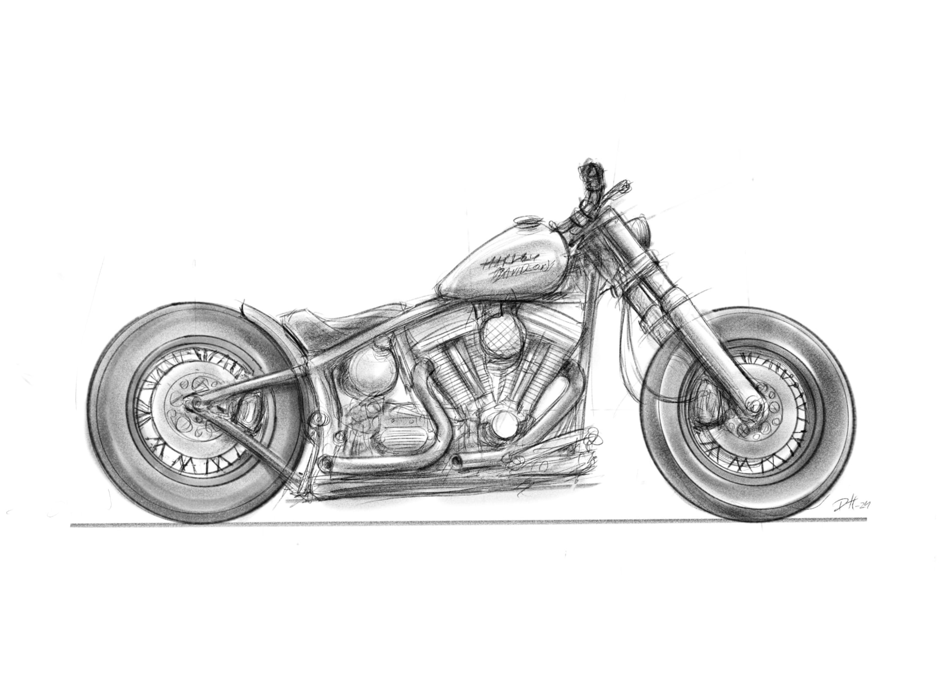 Side-panel graphic sketch for Japan Bobber