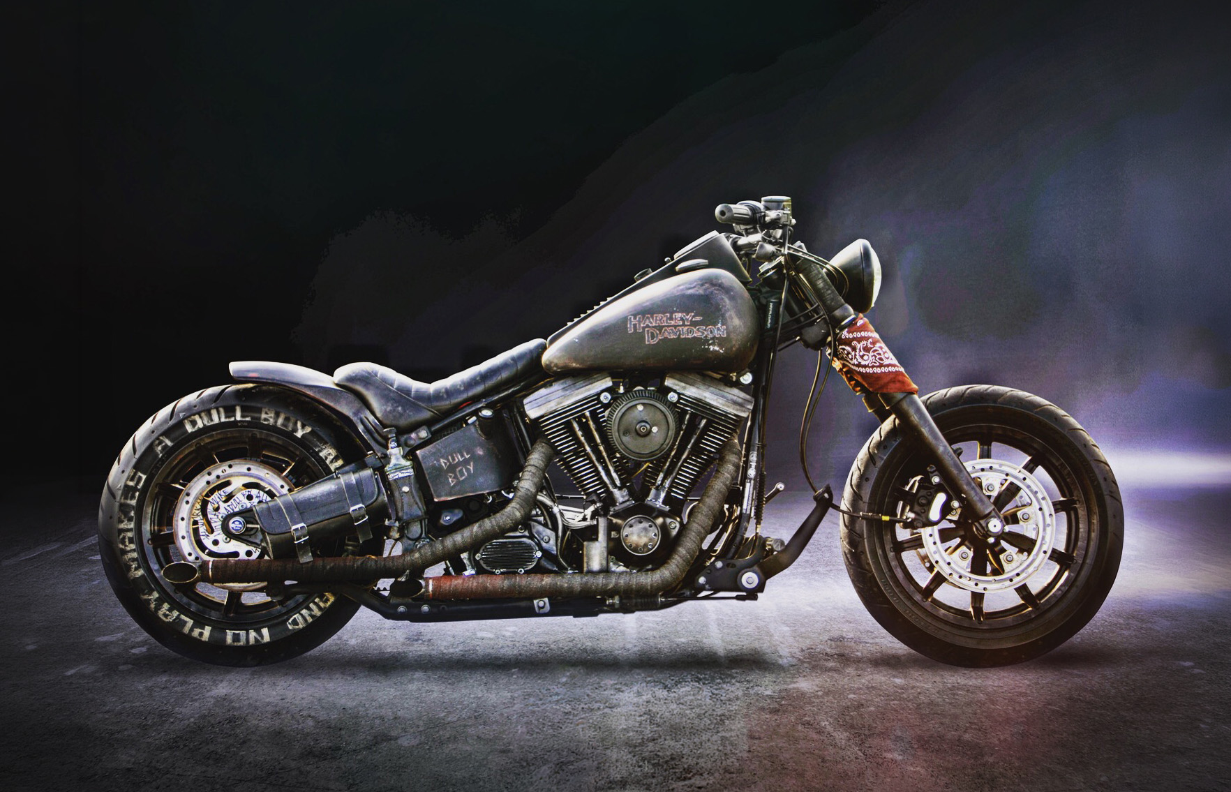 Dull Boy Harley-Davidson Softail bobber with weathered paint