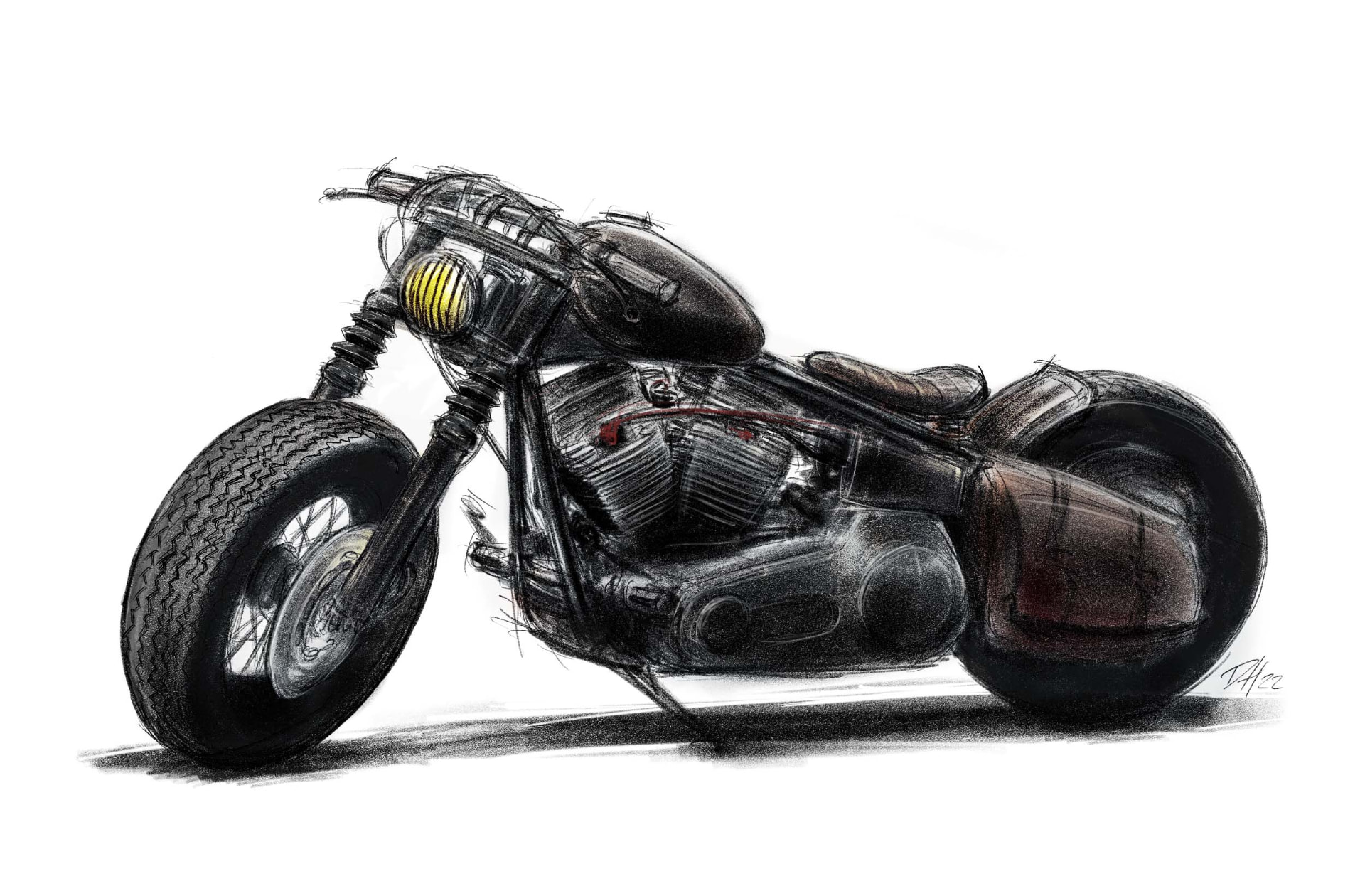 Paint layout sketch for Japan Bobber